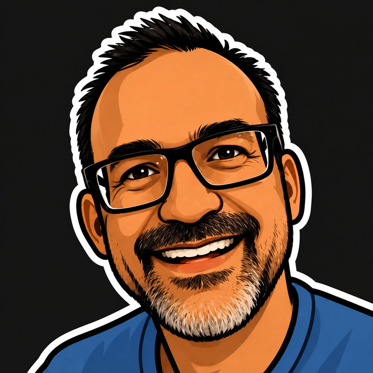 Illustrated portrait of Kosta Derpanis